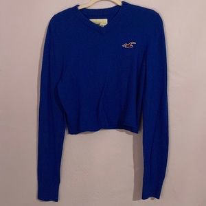 Hollister royal blue crew V-neck